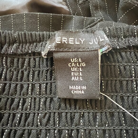 Sincerely Jules Sleeveless Corset Vest - Black wht Pinstripe - Size Large - Picture 7 of 8